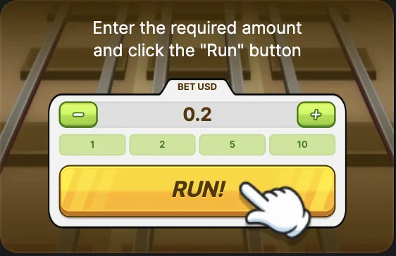 Setting bet amount in Chicken Subway